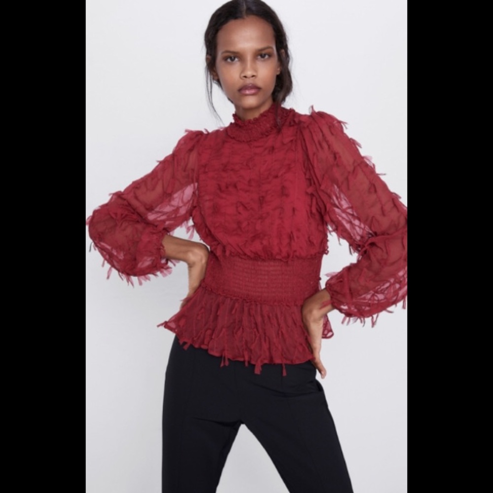 Zara Red Blouse